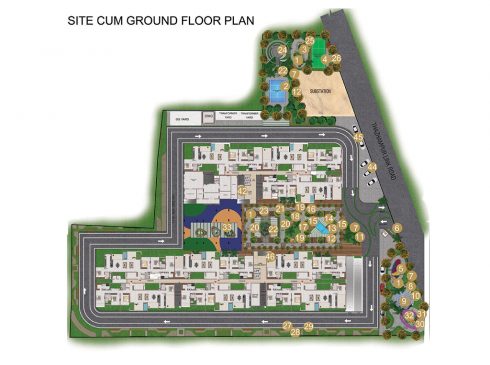 Site and Ground floor plan